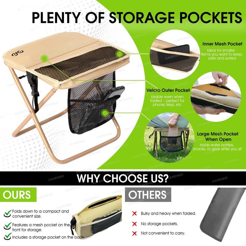 Portable Folding Backpack Camping Chair with Shoulder Strap