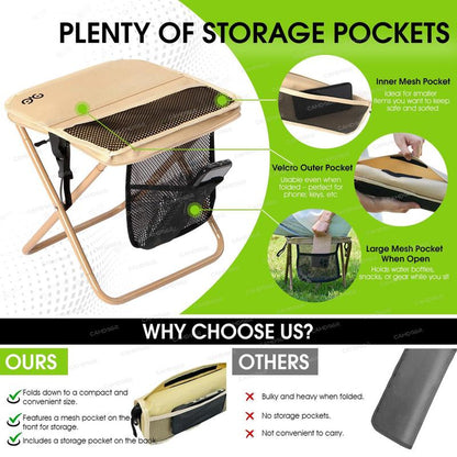 Portable Folding Backpack Camping Chair with Shoulder Strap